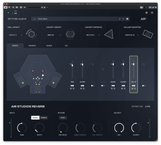 Spitfire Audio Air Studios Reverb GUI