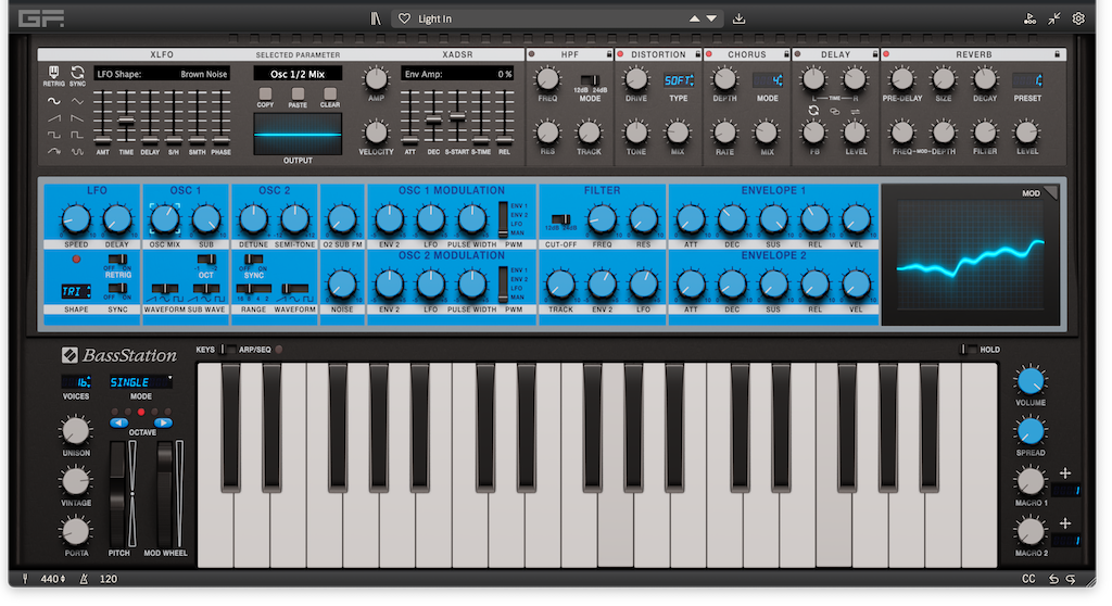 GForce Software - Novation Bass Station - Interface